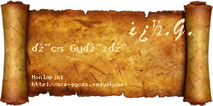 Ács Győző névjegykártya